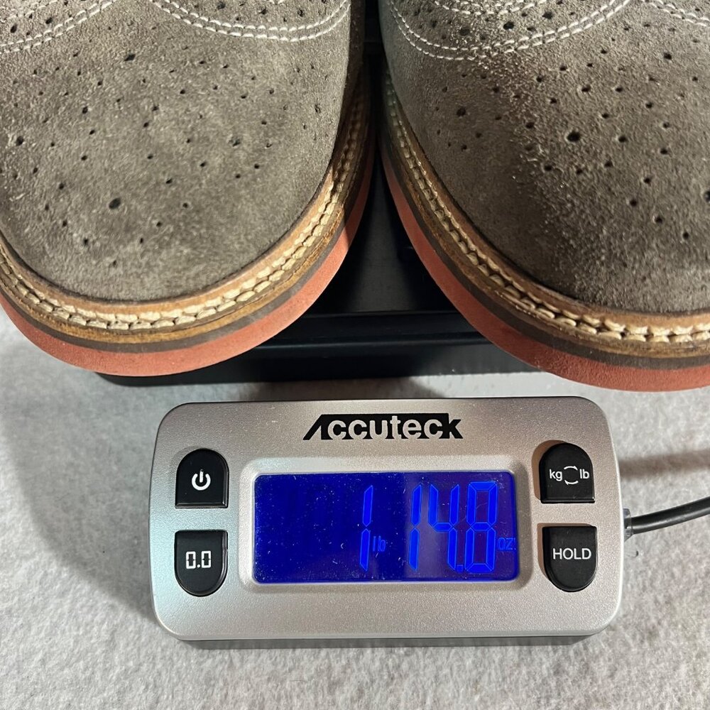 1901 Derby Wingtip Oxford Shoes Mens 11.5M Gray Suede Leather Upper Nordstrom - Picture 16 of 16